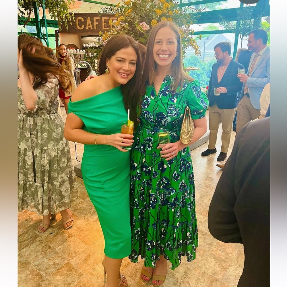 Reiss Green One Shoulder Dress